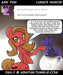 Size: 731x871 | Tagged: safe, princess luna, oc, oc:pun, ask pun, g4, comic, moon, tangible heavenly object, tumblr