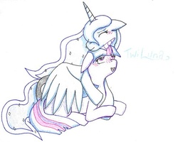 Size: 481x385 | Tagged: safe, artist:midnighttheumbreon, princess luna, twilight sparkle, g4, female, lesbian, lineart, ship:twiluna, shipping