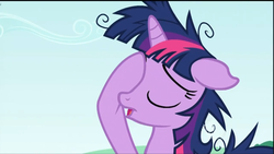 Size: 1366x768 | Tagged: safe, screencap, twilight sparkle, pony, g4, lesson zero, my little pony: friendship is magic, eyes closed, facehoof, female, solo