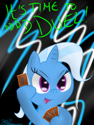 Size: 1500x2000 | Tagged: safe, artist:mikoruthehedgehog, trixie, pony, unicorn, g4, card, crossover, female, mare, solo, text, yu-gi-oh!