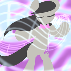 Size: 400x400 | Tagged: safe, artist:frostedwarlock, octavia melody, earth pony, pony, g4, bipedal, bowtie, eyes closed, female, mare, solo