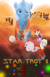 Size: 3300x5100 | Tagged: safe, artist:shiki01, derpy hooves, pinkie pie, rarity, trixie, twilight sparkle, pegasus, pony, g4, female, mare, parody, star trek, star trek ii: the wrath of khan