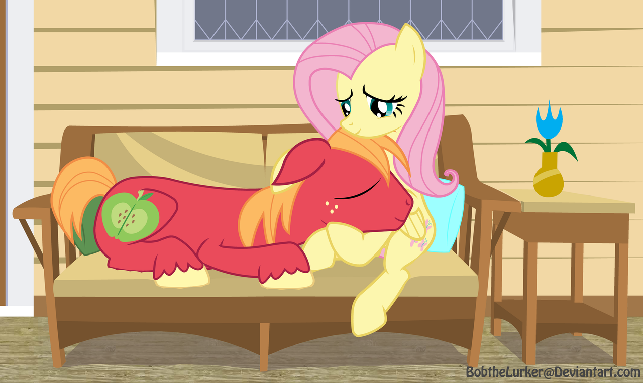 168718 - safe, artist:bobthelurker, big macintosh, fluttershy, earth pony,  pony, g4, male, ship:fluttermac, shipping, stallion, straight - Derpibooru