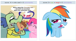 Size: 526x285 | Tagged: safe, rainbow dash, human, g4, exploitable meme, faic, juxtaposition, juxtaposition win, meta