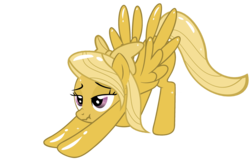 Size: 2880x1855 | Tagged: safe, flitter, pegasus, pony, g4, female, golden, luster dust, mare, simple background, solo, transparent background