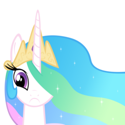 Size: 894x894 | Tagged: safe, princess celestia, pony, g4, female, inverted mouth, solo