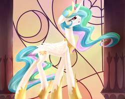 Size: 1125x897 | Tagged: safe, artist:aurarrius, princess celestia, pony, g4, female, solo