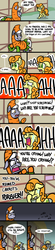 Size: 598x2705 | Tagged: safe, artist:zicygomar, carrot top, derpy hooves, golden harvest, royal riff, pegasus, pony, g4, one bad apple, carrot, carrot costume, clothes, comic, costume, crying, family guy, female, food, food costume, male, mare, parody, summer harvest parade