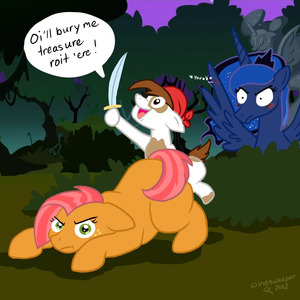 Babs Seed - 168844 - questionable, artist:windsweeper, babs seed, pipsqueak, princess  luna, alicorn, earth pony, pony, g4, :t, angry, annoyed, blushing, doggy  style, ears back, face down ass up, female, foalcon, from behind, funny porn ,