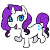 Size: 100x100 | Tagged: safe, artist:zenia, rarity, pony, g4, animated, female, gif, gif for breezies, picture for breezies, solo