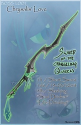 Size: 672x1039 | Tagged: safe, artist:ekaki-no-yami, princess cadance, queen chrysalis, g4, dungeons and dragons, sword