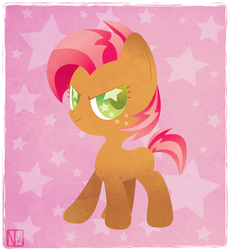 Size: 731x786 | Tagged: safe, artist:disfiguredstick, babs seed, earth pony, pony, g4, female, filly, foal, solo, starry eyes, wingding eyes