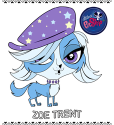 Size: 721x792 | Tagged: artist needed, source needed, safe, trixie, dog, g4, crossover, dogified, female, littlest pet shop, looking at you, open mouth, smiling, solo, species swap, zoe trent