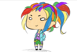 Size: 852x578 | Tagged: safe, artist:yuen1, rainbow dash, human, g4, humanized