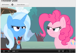 Size: 651x452 | Tagged: safe, pinkie pie, trixie, g4, youtube