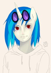 Size: 700x1000 | Tagged: safe, artist:efd, dj pon-3, vinyl scratch, anthro, g4, human facial structure