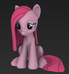 Size: 770x823 | Tagged: safe, artist:hashbro, pinkie pie, g4, 3d, female, model, pinkamena diane pie, sad, sitting