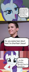 Size: 492x1228 | Tagged: safe, rarity, g4, courtship, rejection, star trek, star trek: the next generation, suitor, wesley crusher, white mare's burden, why