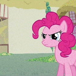 Size: 512x512 | Tagged: safe, screencap, pinkie pie, twilight sparkle, earth pony, pony, unicorn, g4, magic duel, animated, cursor, disembodied mouth, female, frown, glare, gritted teeth, magic, magic aura, mare, modular, mouse cursor, mouth delete, no mouth, no nose, nose delete, nose wrinkle, open mouth, raised hoof, sad, shocked, solo focus, trash can, unicorn twilight, wide eyes