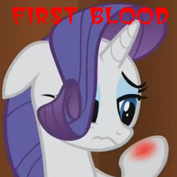 Size: 500x500 | Tagged: safe, rarity, pony, g4, magic duel, my little pony: friendship is magic, blood, solo