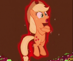 Size: 500x423 | Tagged: safe, screencap, applejack, earth pony, pony, g4, magic duel, animated, apple, cute, feather, female, hooves, magic, tickle torture, tickling