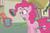 Size: 1008x657 | Tagged: safe, pinkie pie, earth pony, pony, g4, magic duel, disembodied mouth, female, mare, modular, mouse cursor, no mouth, no nose, trash can