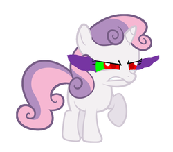 Size: 1144x1000 | Tagged: safe, sweetie belle, g4, angry, dark magic, sombra eyes