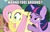 Size: 508x321 | Tagged: safe, edit, edited screencap, screencap, fluttershy, twilight sparkle, pegasus, pony, unicorn, g4, magic duel, my little pony: friendship is magic, bedroom eyes, caption, female, floppy ears, image macro, innuendo, lesbian, mare, out of context, ship:twishy, shipping, unicorn twilight, wide eyes