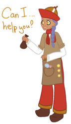Size: 548x956 | Tagged: safe, artist:robynne, uncle curio, human, g4, magic duel, curio, humanized, male, solo