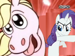 Size: 465x344 | Tagged: safe, edit, edited screencap, screencap, rarity, a canterlot wedding, g4, 1000 hours in ms paint, abuse, crossover, dexter, dexter's laboratory, out of context, pony puff princess