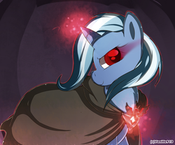 Size: 1280x1067 | Tagged: safe, artist:spookyle, trixie, g4, magic duel, season 3, alicorn amulet, glowing eyes