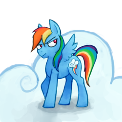 Size: 1600x1600 | Tagged: safe, artist:fiery-biscuit, rainbow dash, pegasus, pony, g4, cloud, on a cloud, simple background, solo, transparent background