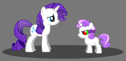 Size: 900x438 | Tagged: safe, rarity, sweetie belle, g4, dark magic, sombra eyes
