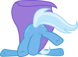 Size: 6786x5000 | Tagged: safe, artist:fehlung, trixie, pony, g4, magic duel, absurd resolution, butt, clothes, faceplant, plot, simple background, transparent background, tripsie, vector