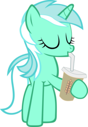 Size: 3590x5197 | Tagged: safe, artist:freak0uo, lyra heartstrings, pony, unicorn, g4, magic duel, .svg available, cup, drinking, drinking lyra, female, mare, oat smoothie, simple background, smoothie, solo, straw, transparent background, vector