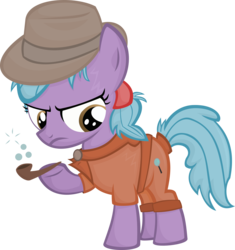 Size: 2644x2816 | Tagged: safe, artist:jittery-the-dragon, oc, oc only, oc:oracle, pony, fedora, hat, pipe, simple background, solo, transparent background