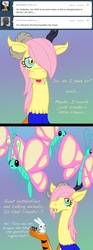 Size: 638x1719 | Tagged: safe, angel bunny, fluttershy, draconequus, g4, ask, tumblr