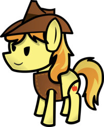 Size: 900x1095 | Tagged: safe, artist:fineprint-mlp, braeburn, earth pony, pony, g4, male, paper mario, paper pony, parody, simple background, solo, transparent background