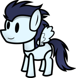 Size: 900x926 | Tagged: safe, artist:fineprint-mlp, soarin', pegasus, pony, g4, male, paper mario, paper pony, parody, simple background, solo, stallion, transparent background