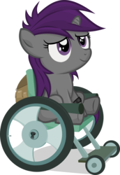 Size: 1899x2755 | Tagged: safe, artist:jittery-the-dragon, oc, oc only, oc:sparky scamper, pony, simple background, solo, transparent background, wheelchair