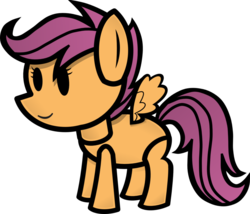 Size: 900x772 | Tagged: safe, artist:fineprint-mlp, scootaloo, g4, paper mario, paper pony, parody