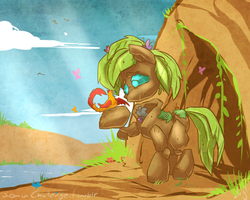 Size: 1000x800 | Tagged: safe, artist:atryl, oc, oc only, earth elemental, elemental, 30 minute art challenge, rock pony