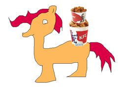 Size: 504x358 | Tagged: safe, scootaloo, chicken, pony, g4, female, kfc, meme, ms paint, photo, scootachicken, solo, stylistic suck