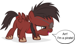 Size: 3392x1963 | Tagged: safe, artist:jittery-the-dragon, oc, oc only, oc:cookie crumble, pony, eyepatch, pirate, simple background, solo, transparent background