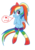 Size: 900x1274 | Tagged: safe, artist:katze2012, artist:varijani, rainbow dash, pegasus, pony, g4, belly button, bipedal, blushing, clothes, female, heart eyes, mare, rainbow socks, signature, simple background, socks, solo, striped socks, transparent background, wingding eyes