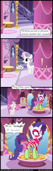 Size: 1500x4780 | Tagged: safe, artist:adamlhumphreys, rarity, sweetie belle, pony, unicorn, g4, the show stoppers, blushing, caught, comic, duo, female, mirror, show stopper outfits, siblings, sisters