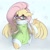 Size: 1280x1280 | Tagged: safe, artist:balooga, fluttershy, pegasus, pony, g4, clothes, cute, ear fluff, female, glasses, mare, scarf, shyabetes, solo, spread wings, starry eyes, sweater, sweatershy, wingding eyes, wings