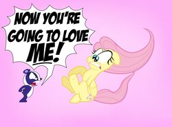 Size: 3192x2361 | Tagged: safe, artist:cartuneslover16, fluttershy, bear, panda, pegasus, g4, crossover, floppy ears, littlest pet shop, penny ling, yelling, you're going to love me