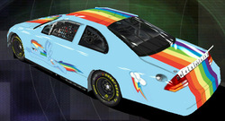 Size: 598x322 | Tagged: safe, rainbow dash, g4, car, dodge (car), dodge intrepid, nascar, racecar