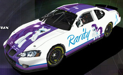 Size: 583x355 | Tagged: safe, rarity, pony, g4, car, nascar, pontiac, pontiac grand prix, racecar, solo